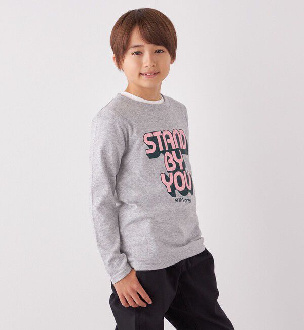 SHIPS any「SHIPS any: タイポグラフィー プリント ロンT<KIDS>◇」|Tシャツ・カットソー|
