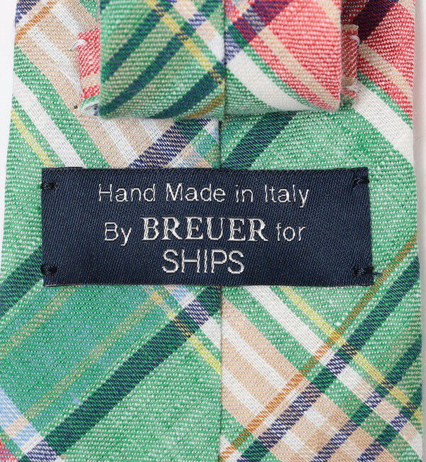 SHIPS「BREUER: リネン マドラス チェック ネクタイ」|ネクタイ・蝶ネクタイ|