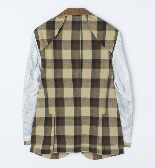 SHIPS「【SHIPS別注】Errico Formicola: ブラウンカラー マドラスチェック ジャケット」|テーラードジャケット|