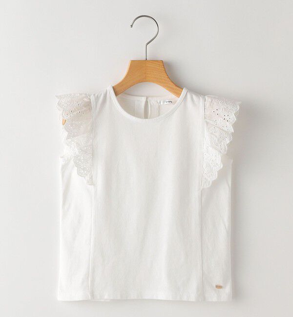 SHIPS KIDS「SHIPS KIDS:100～130cm / レース フリル 半袖 TEE」|Tシャツ・カットソー|