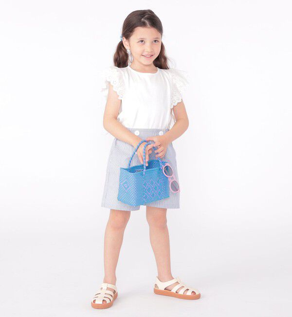 SHIPS KIDS「SHIPS KIDS:100～130cm / レース フリル 半袖 TEE」|Tシャツ・カットソー|