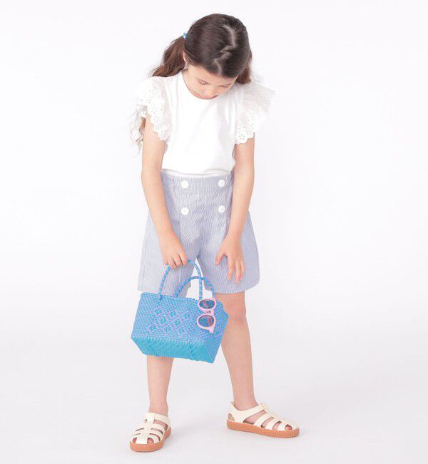 SHIPS KIDS「SHIPS KIDS:100～130cm / レース フリル 半袖 TEE」|Tシャツ・カットソー|