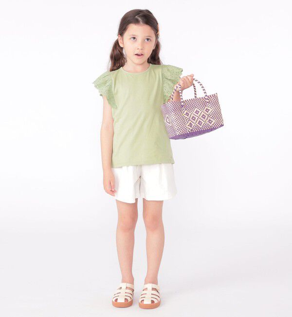 SHIPS KIDS「SHIPS KIDS:100～130cm / レース フリル 半袖 TEE」|Tシャツ・カットソー|