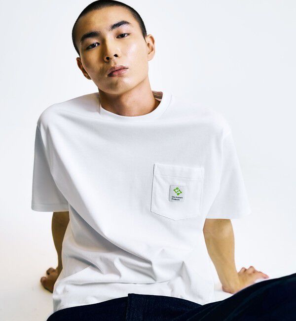 SHIPS「City Ambient Products: スクエアロゴ ポケット Tシャツ」|Tシャツ・カットソー|ホワイト