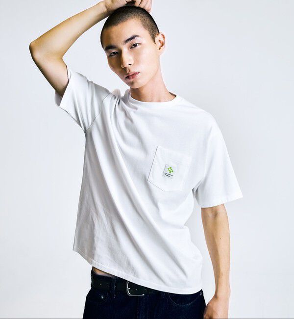SHIPS「City Ambient Products: スクエアロゴ ポケット Tシャツ」|Tシャツ・カットソー|