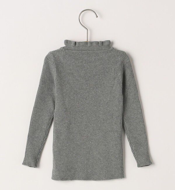 SHIPS KIDS「SHIPS KIDS:85～95cm /〈手洗い可能〉リブ フリル タートルネック ニット」|ニット・セーター|