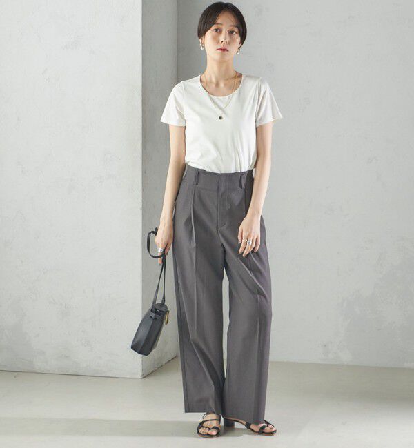 SHIPS for women「〈手洗い可能〉SORONA(R) クルーネック TEE」|Tシャツ・カットソー|