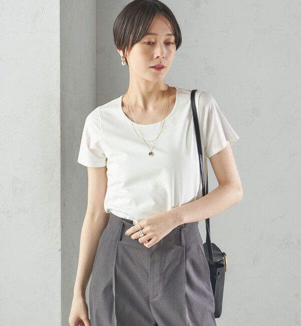 SHIPS for women「〈手洗い可能〉SORONA(R) クルーネック TEE」|Tシャツ・カットソー|