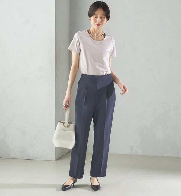 SHIPS for women「〈手洗い可能〉SORONA(R) クルーネック TEE」|Tシャツ・カットソー|