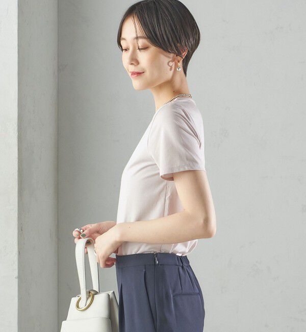 SHIPS for women「〈手洗い可能〉SORONA(R) クルーネック TEE」|Tシャツ・カットソー|