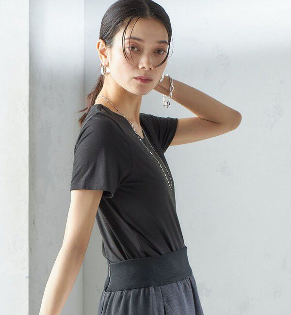 SHIPS for women「〈手洗い可能〉SORONA(R) クルーネック TEE」|Tシャツ・カットソー|