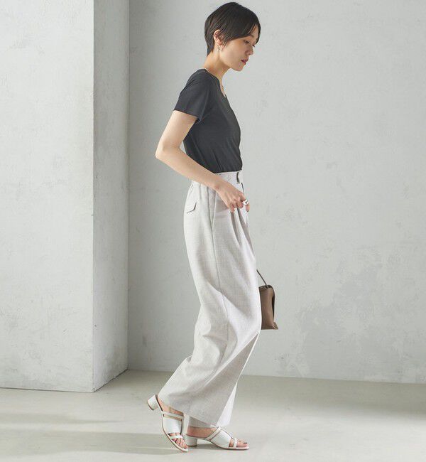 SHIPS for women「〈手洗い可能〉SORONA(R) クルーネック TEE」|Tシャツ・カットソー|