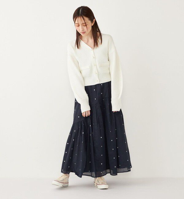 SHIPS Colors 「SHIPS Colors:〈手洗い可能〉Vネック パールモチーフボタン カーディガン」|カーディガン|