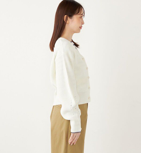 SHIPS Colors 「SHIPS Colors:〈手洗い可能〉Vネック パールモチーフボタン カーディガン」|カーディガン|