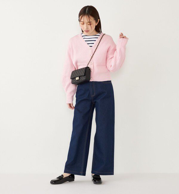 SHIPS Colors 「SHIPS Colors:〈手洗い可能〉Vネック パールモチーフボタン カーディガン」|カーディガン|