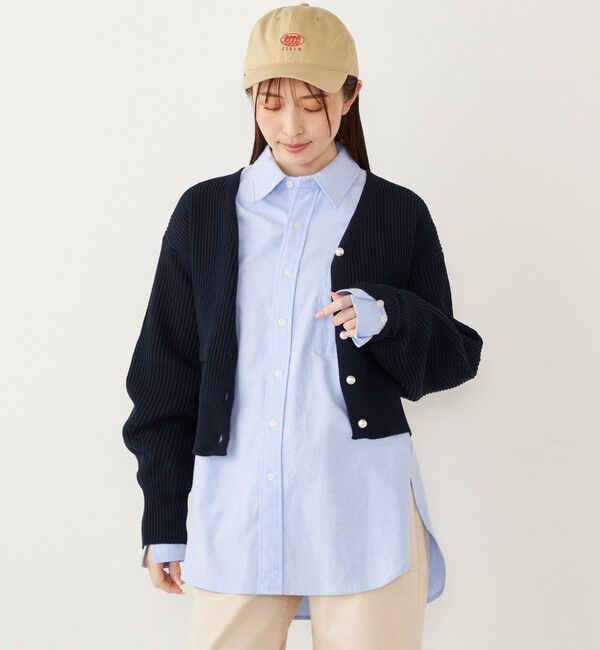 SHIPS Colors 「SHIPS Colors:〈手洗い可能〉Vネック パールモチーフボタン カーディガン」|カーディガン|