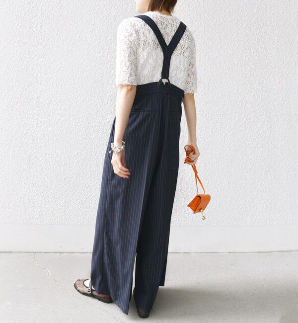 SHIPS for women「〈手洗い可能〉ラッセル レース クルーネック 5分袖 カットソー」|Tシャツ・カットソー|