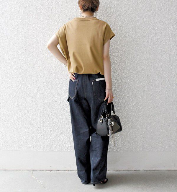 SHIPS any「SHIPS any:〈接触冷感/汗染み防止加工/洗濯機可能〉ドロスト フレンチスリーブ TEE」|Tシャツ・カットソー|