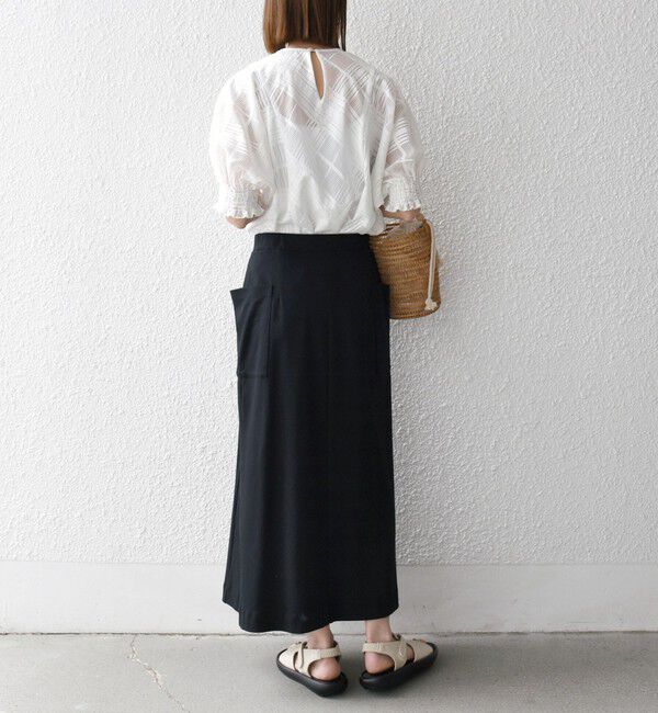 SHIPS any「SHIPS any:〈洗濯機可能〉シアー チェック ドルマン シャーリング パフ ブラウス」|シャツ・ブラウス|