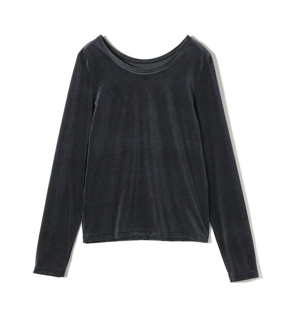 SHIPS for women「〈手洗い可能〉シアー トリコット  ポリエステル ベロア 前後2WAY ロングスリーブ」|Tシャツ・カットソー|