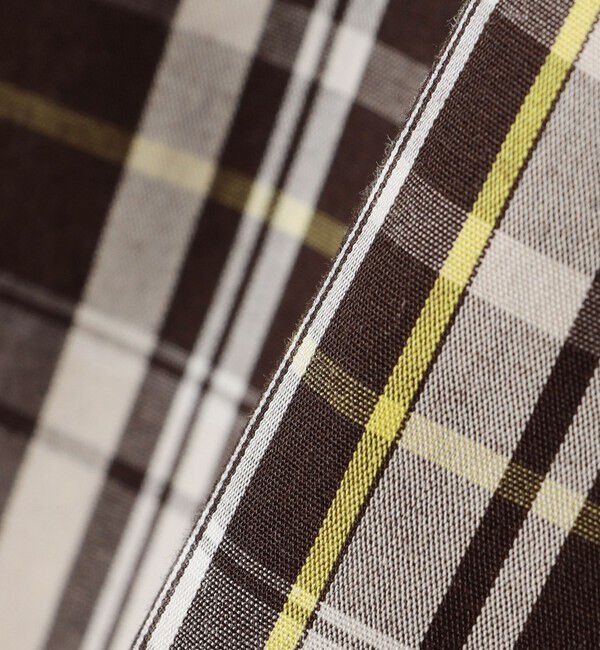 SHIPS Colors 「innowave:〈手洗い可能〉TC チェック スキッパー フレンチスリーブ ブラウス」|シャツ・ブラウス|