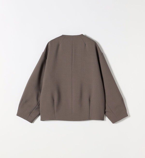 SHIPS any「《一部追加予約》SHIPS any:〈洗濯機可能〉ダブルクロス ノーカラー ジップ ブルゾン［NAVY BLUE］」|ノーカラージャケット|