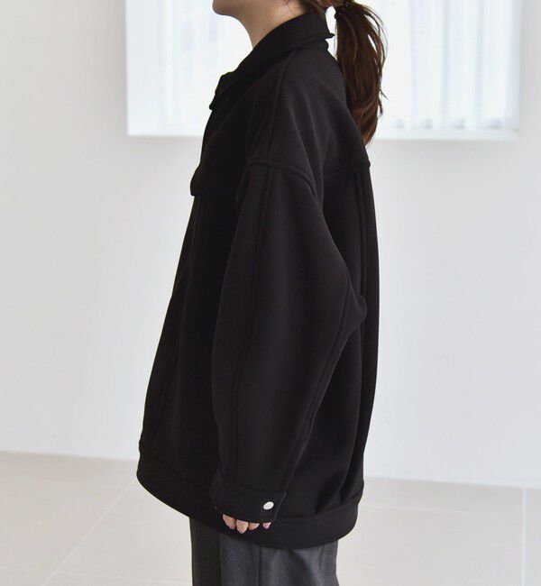 quaranciel「quaranciel:〈洗濯機可能〉ダンボール 裏起毛 コクーン オーバー シャツ ジャケット」|ブルゾン・スタジャン|