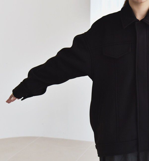 quaranciel「quaranciel:〈洗濯機可能〉ダンボール 裏起毛 コクーン オーバー シャツ ジャケット」|ブルゾン・スタジャン|