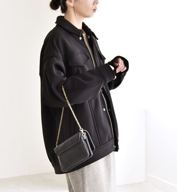 quaranciel「quaranciel:〈洗濯機可能〉ダンボール 裏起毛 コクーン オーバー シャツ ジャケット」|ブルゾン・スタジャン|