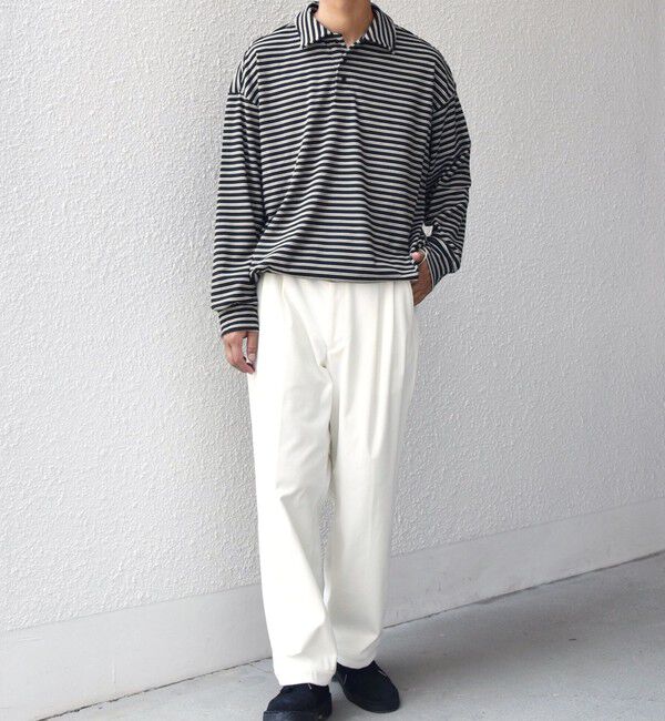 SHIPS any「SHIPS any: ブラッシュド マルチボーダー ヘムタック スピンドル ポロシャツ◇」|ポロシャツ|