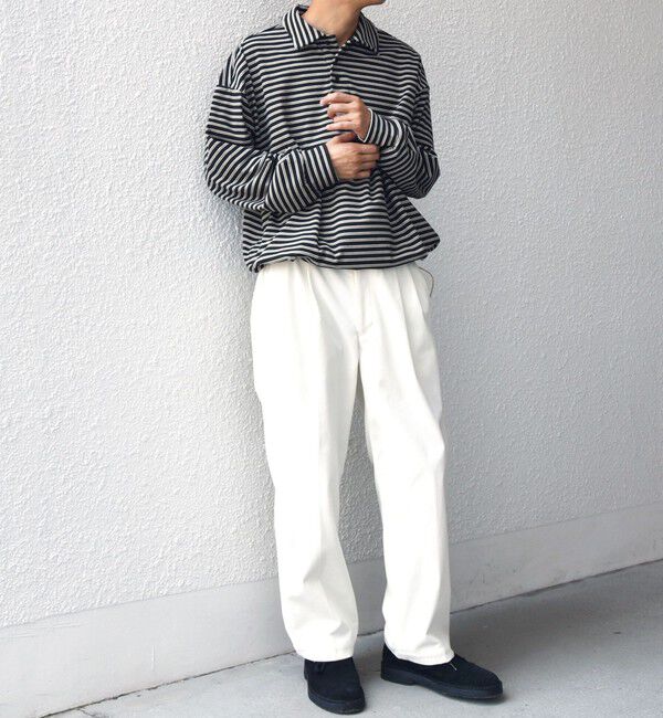 SHIPS any「SHIPS any: ブラッシュド マルチボーダー ヘムタック スピンドル ポロシャツ◇」|ポロシャツ|