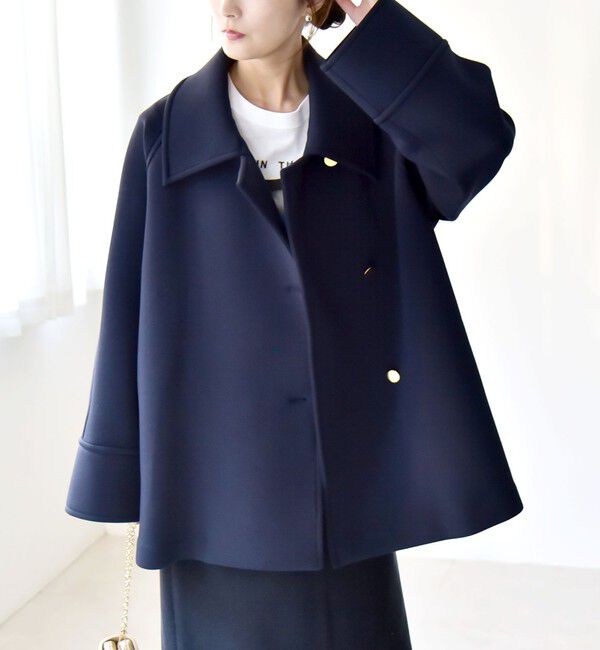 quaranciel「《追加予約》quaranciel:〈手洗い可能〉ダンボール ステンカラー ジャケット コート25AW」|ステンカラーコート|