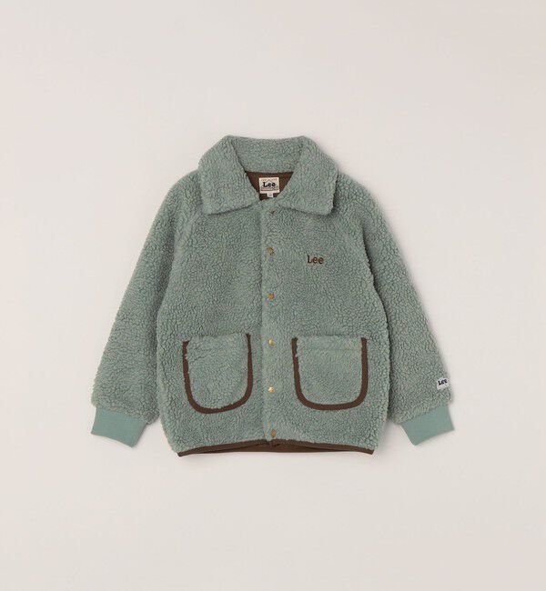 SHIPS any「Lee:〈洗濯機可能〉刺繍 ロゴ ボア ポケット ジャケット <KIDS>」|ブルゾン・スタジャン|ライトグリーン