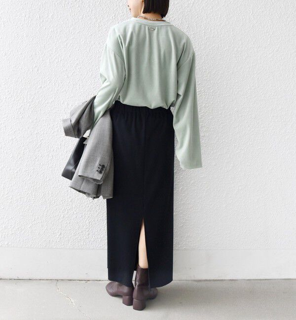 SHIPS for women「〈手洗い可能〉コットン ポリエステル ベロア ワイド スリーブ」|Tシャツ・カットソー|