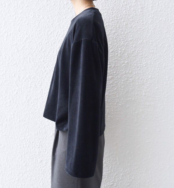 SHIPS for women「〈手洗い可能〉コットン ポリエステル ベロア ワイド スリーブ」|Tシャツ・カットソー|