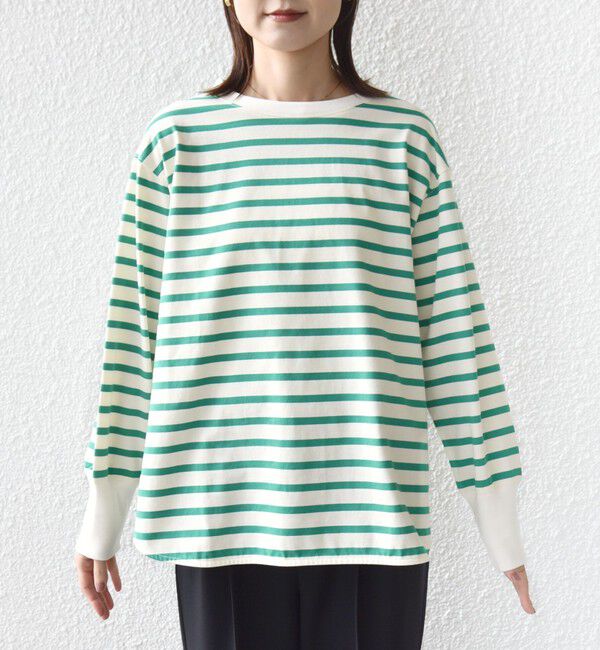 SHIPS for women「《予約》【SHIPS別注】TENNESSEE:〈洗濯機可能〉ワイド ボーダー TEE」|Tシャツ・カットソー|