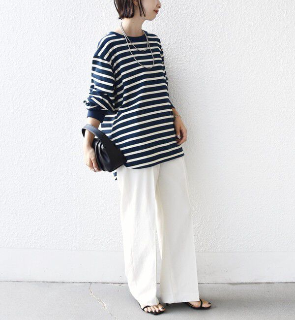 SHIPS for women「《予約》【SHIPS別注】TENNESSEE:〈洗濯機可能〉ワイド ボーダー TEE」|Tシャツ・カットソー|