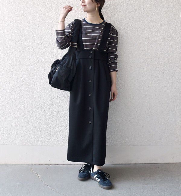 SHIPS any「《予約》SHIPS any:〈洗濯機可能〉ジャージー ハイウエスト Iライン ジャンパースカート」|ジャンパースカート|