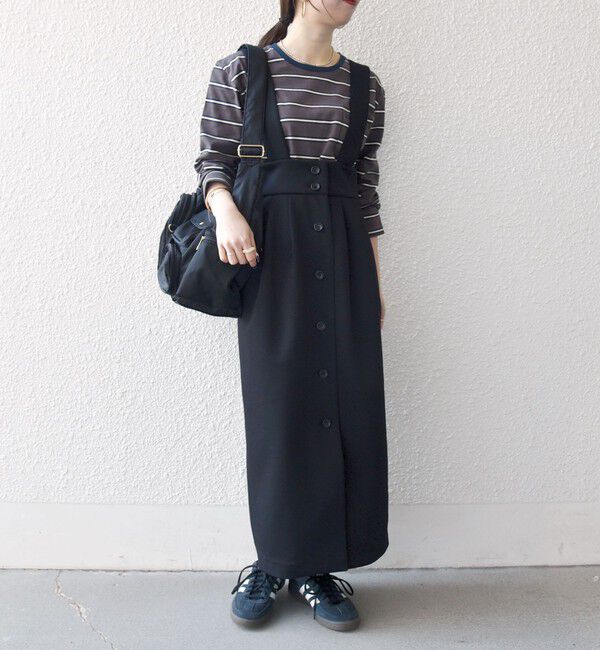 SHIPS any「《予約》SHIPS any:〈洗濯機可能〉ジャージー ハイウエスト Iライン ジャンパースカート」|ジャンパースカート|