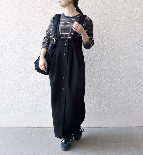 SHIPS any「《予約》SHIPS any:〈洗濯機可能〉ジャージー ハイウエスト Iライン ジャンパースカート」|ジャンパースカート|