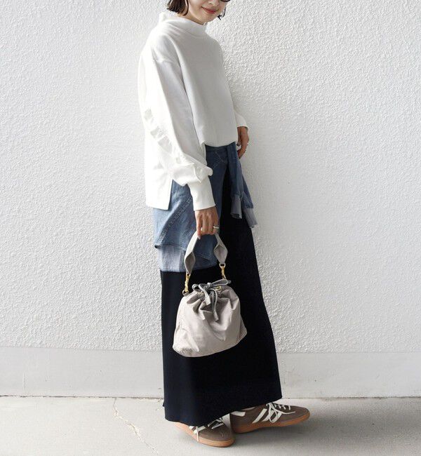 SHIPS for women「《予約》【WEB限定】〈手洗い可能〉モックネック 袖 フリル デザイン ミニ 裏毛 プルオーバー」|Tシャツ・カットソー|