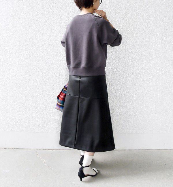 SHIPS for women「〈手洗い可能〉合成皮革 ウエスト ゴム スカート」|スカート|