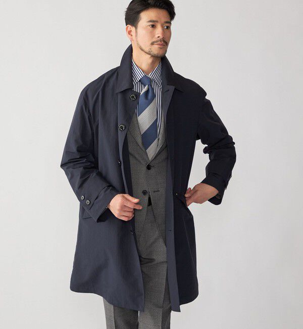 SHIPS「MACKINTOSH: HUMBIE SL ライト ウェイト ステンカラー コート」|ステンカラーコート|ネイビー