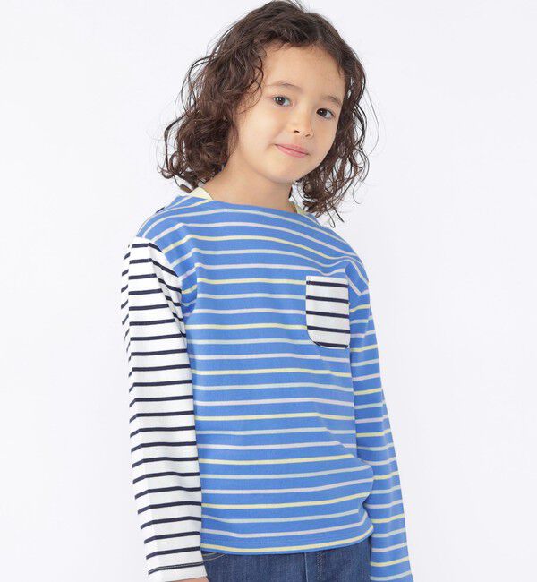 SHIPS KIDS「SHIPS KIDS:100～130cm /ボーダー ロングスリーブTシャツ」|Tシャツ・カットソー|
