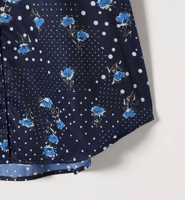 quaranciel「《予約》quaranciel:〈洗濯機可能〉ドット フラワー プリント リボンタイ シャツ」|シャツ・ブラウス|