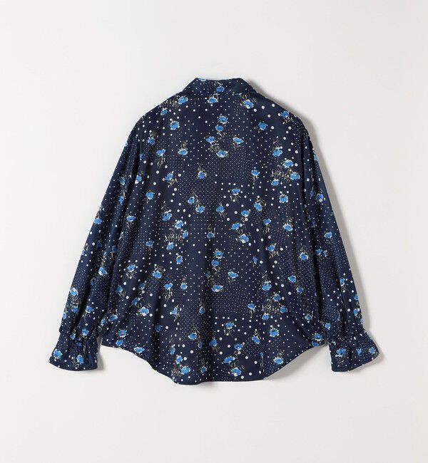 quaranciel「《予約》quaranciel:〈洗濯機可能〉ドット フラワー プリント リボンタイ シャツ」|シャツ・ブラウス|