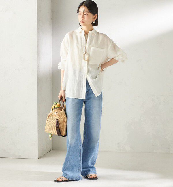 SHIPS for women「《予約》〈手洗い可能〉IMPERIAL LINEN 混 オーバー サイズ シャツ」|シャツ・ブラウス|