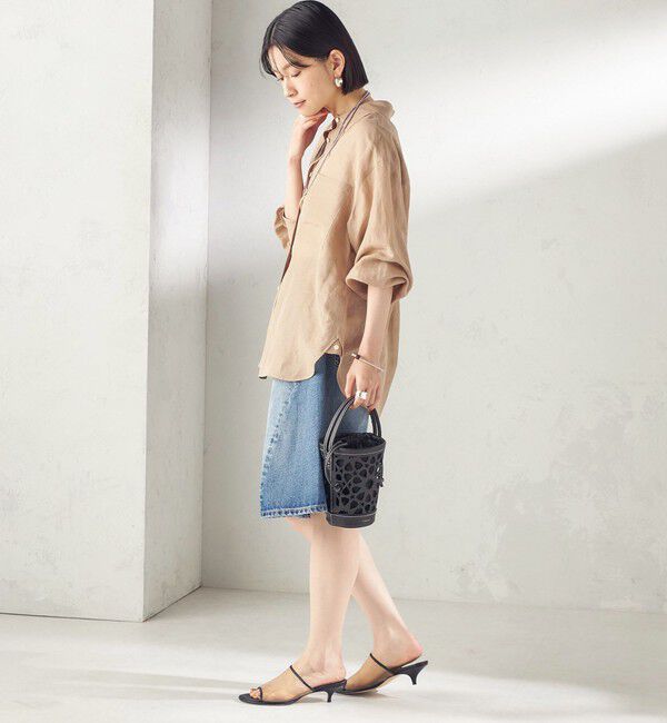 SHIPS for women「《予約》〈手洗い可能〉IMPERIAL LINEN 混 オーバー サイズ シャツ」|シャツ・ブラウス|