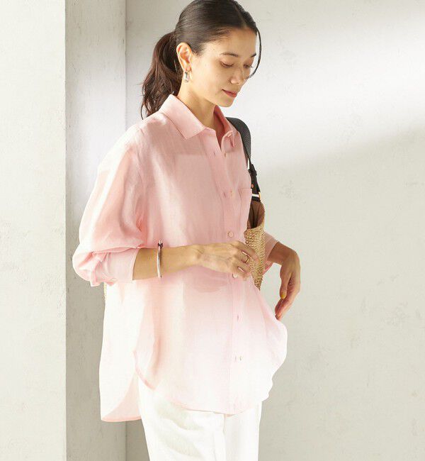 SHIPS for women「《予約》〈手洗い可能〉IMPERIAL LINEN 混 オーバー サイズ シャツ」|シャツ・ブラウス|