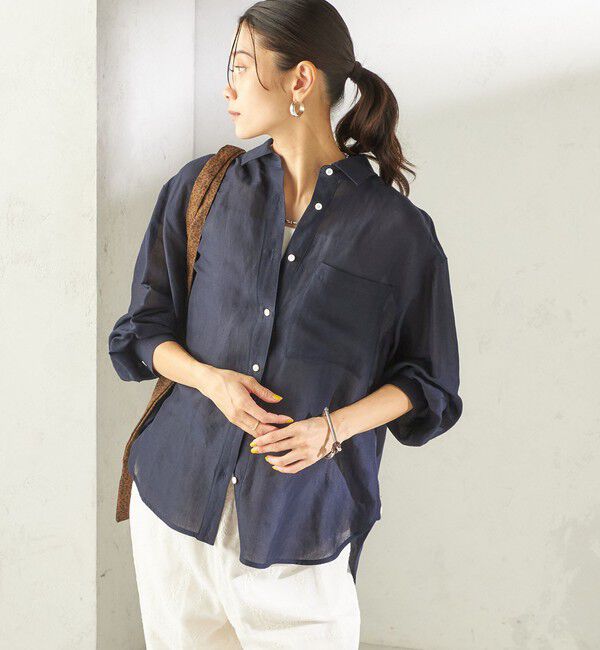 SHIPS for women「《予約》〈手洗い可能〉IMPERIAL LINEN 混 オーバー サイズ シャツ」|シャツ・ブラウス|